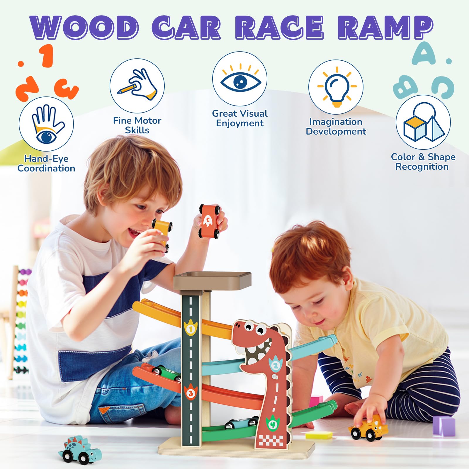 Paisure dinosaur cars add imaginative play on the track.