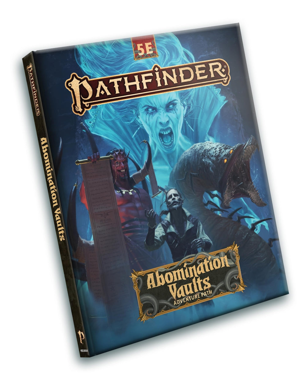 Paizo Abomination Vaults 5E hardcover cover shows megadungeon campaign ready for play