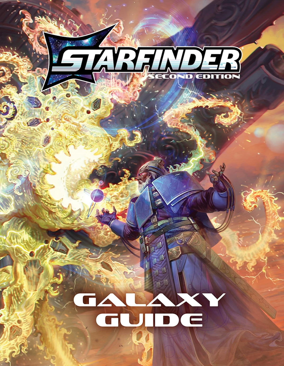 Paizo Starfinder Galaxy Guide Hardcover cover with a galaxy map for immersive campaigns.