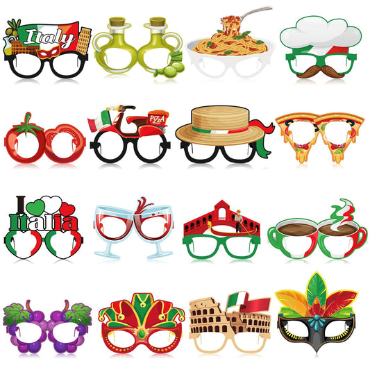 Pajean Italian party glasses Colosseum design for festive photo booth moments