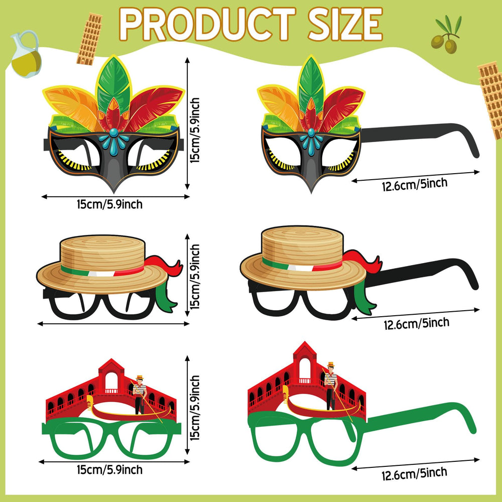 Pajean Italian party glasses Leaning Tower design for memorable party photos