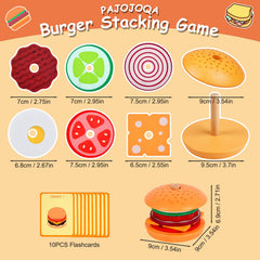 Pajojoqa wooden burger safe wood and water-based paint for kid safety
