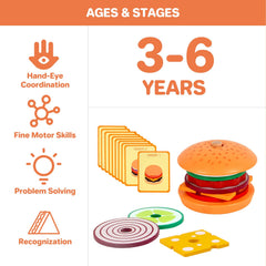 Pajojoqa wooden burger travel-friendly design for on-the-go learning