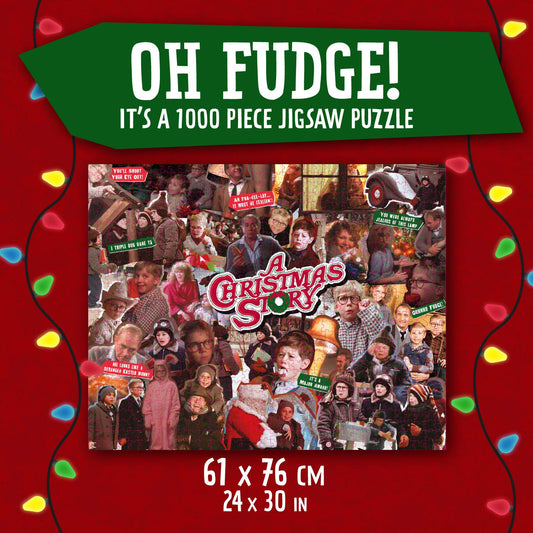 Paladone A Christmas Story puzzle pieces spread evokes cozy evenings and nostalgic joy.