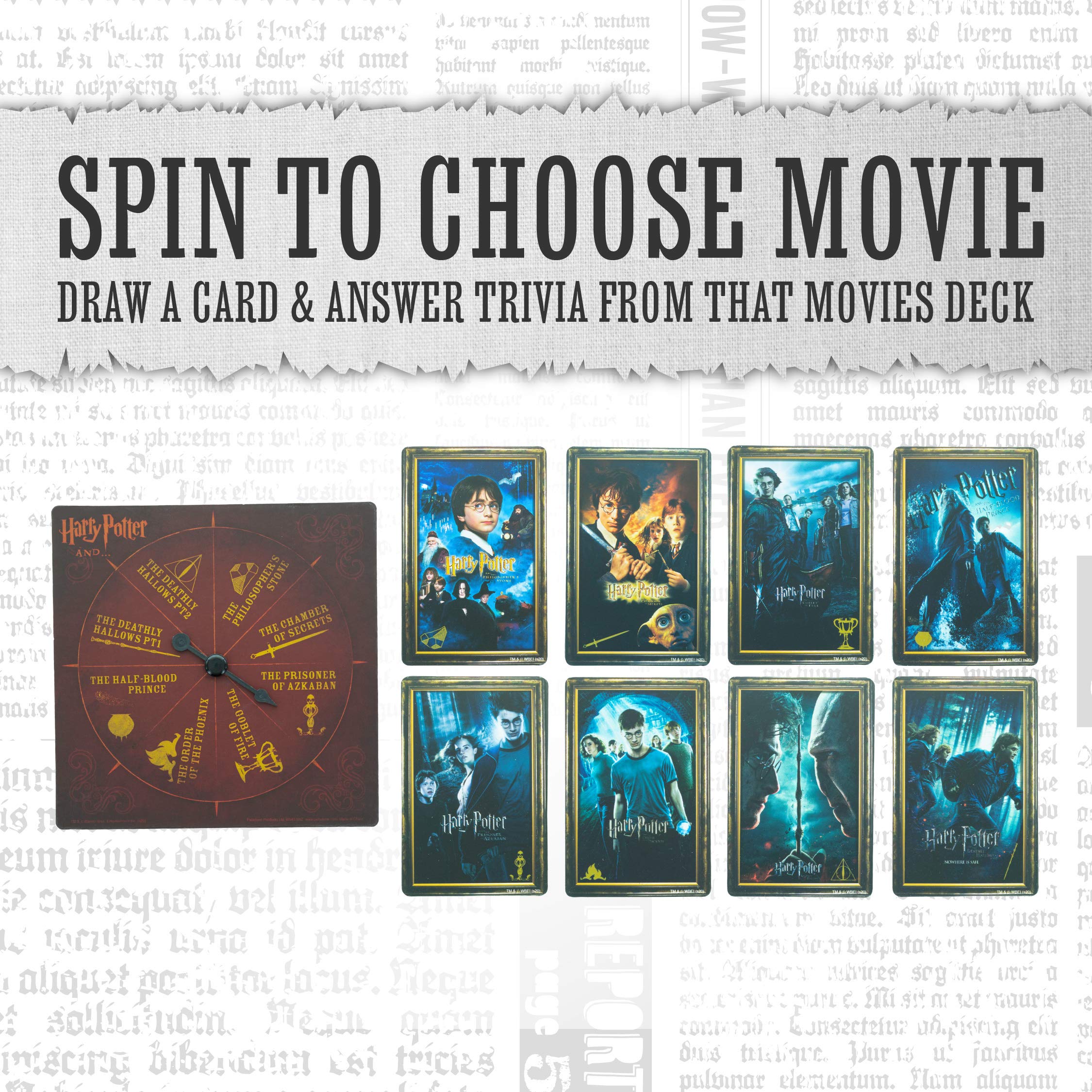 Paladone Harry Potter Movie Quiz game night table setup for friends
