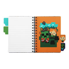 Paladone Minecraft A5 spiral notebook designed to be portable in backpacks.