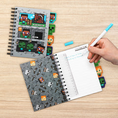 Paladone Minecraft notebook interior pages, lined for crisp note taking during classes.