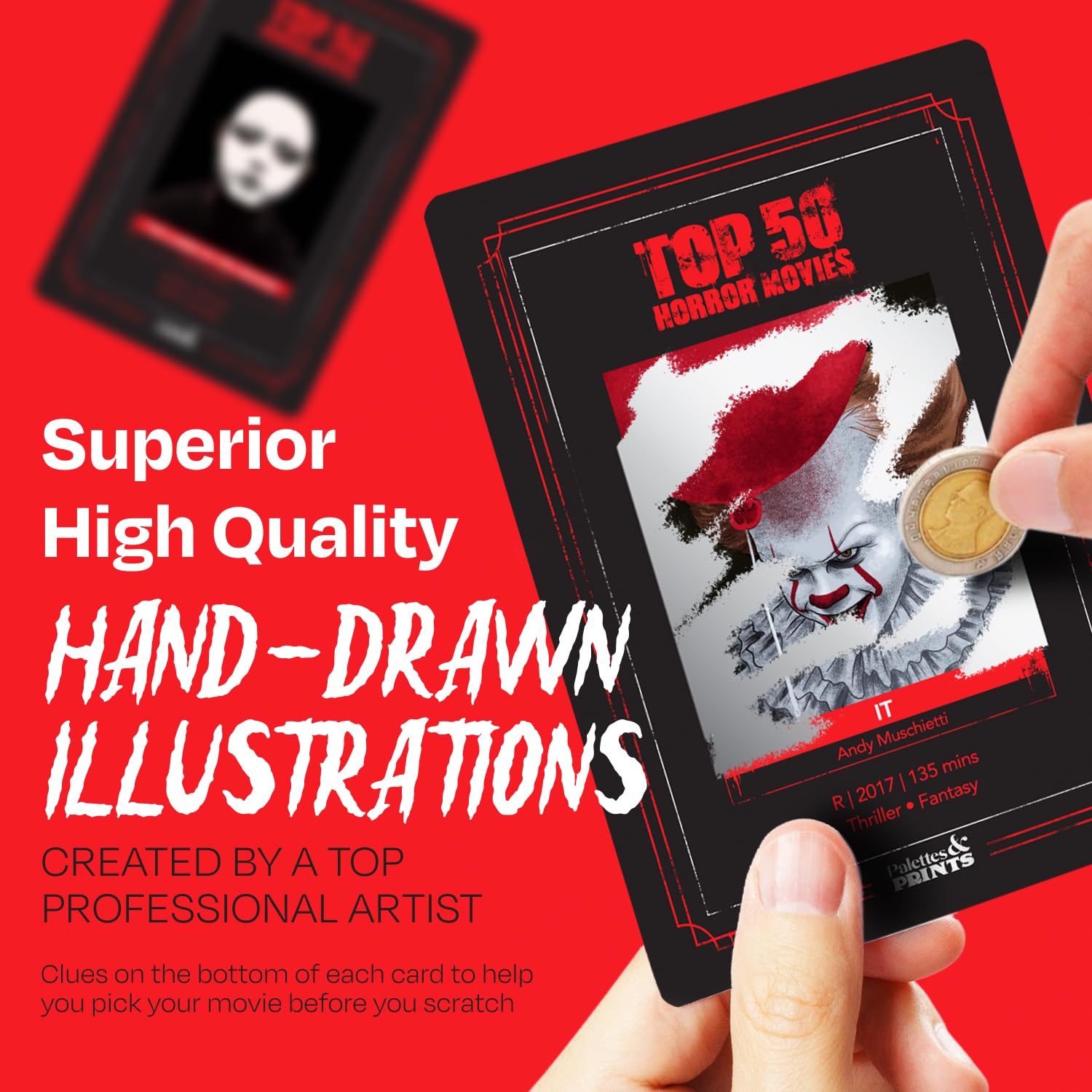 Date-night horror card from Palettes and Prints offers a playful couple activity.