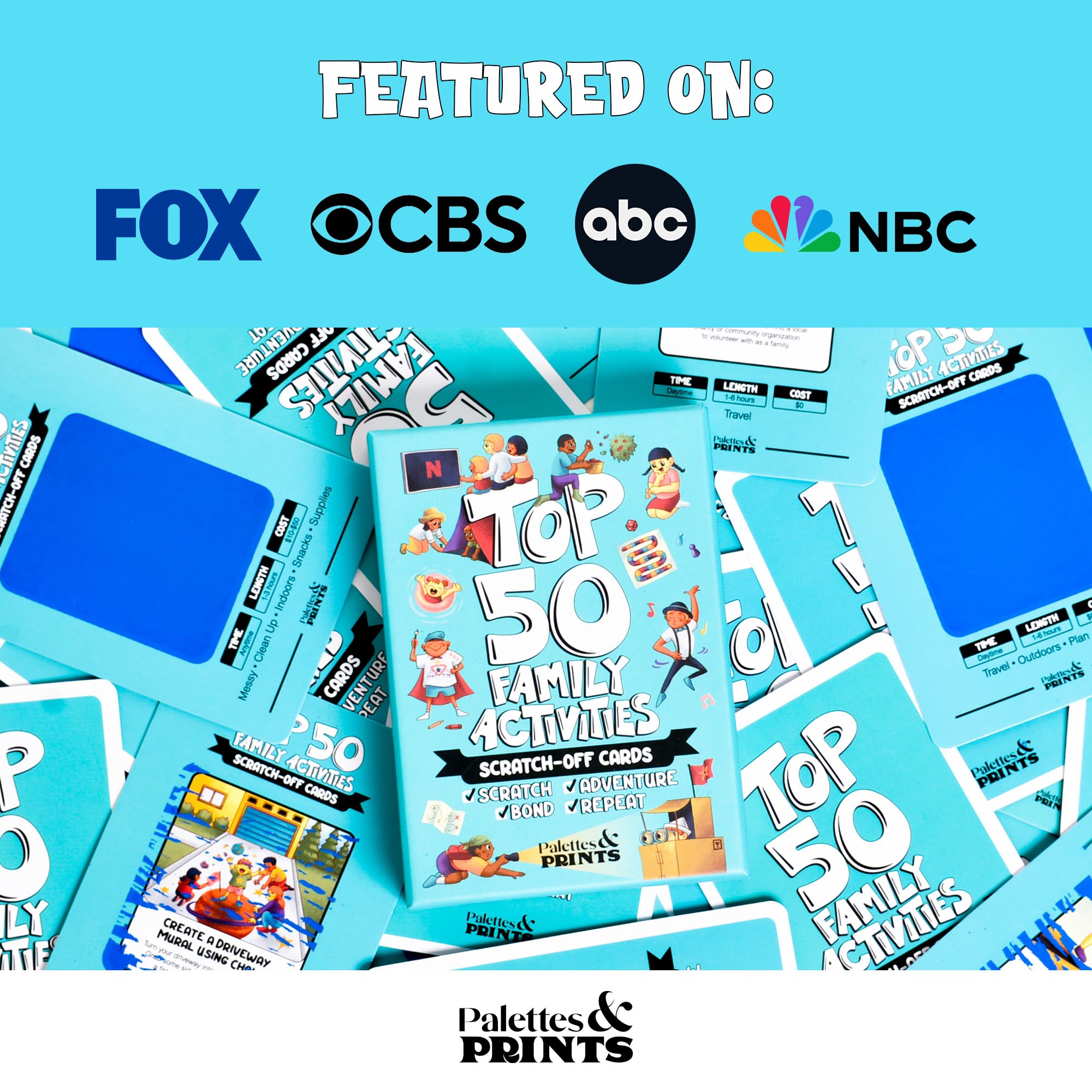 Palettes and Prints family game night setup for all ages
