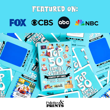 Palettes and Prints family game night setup for all ages