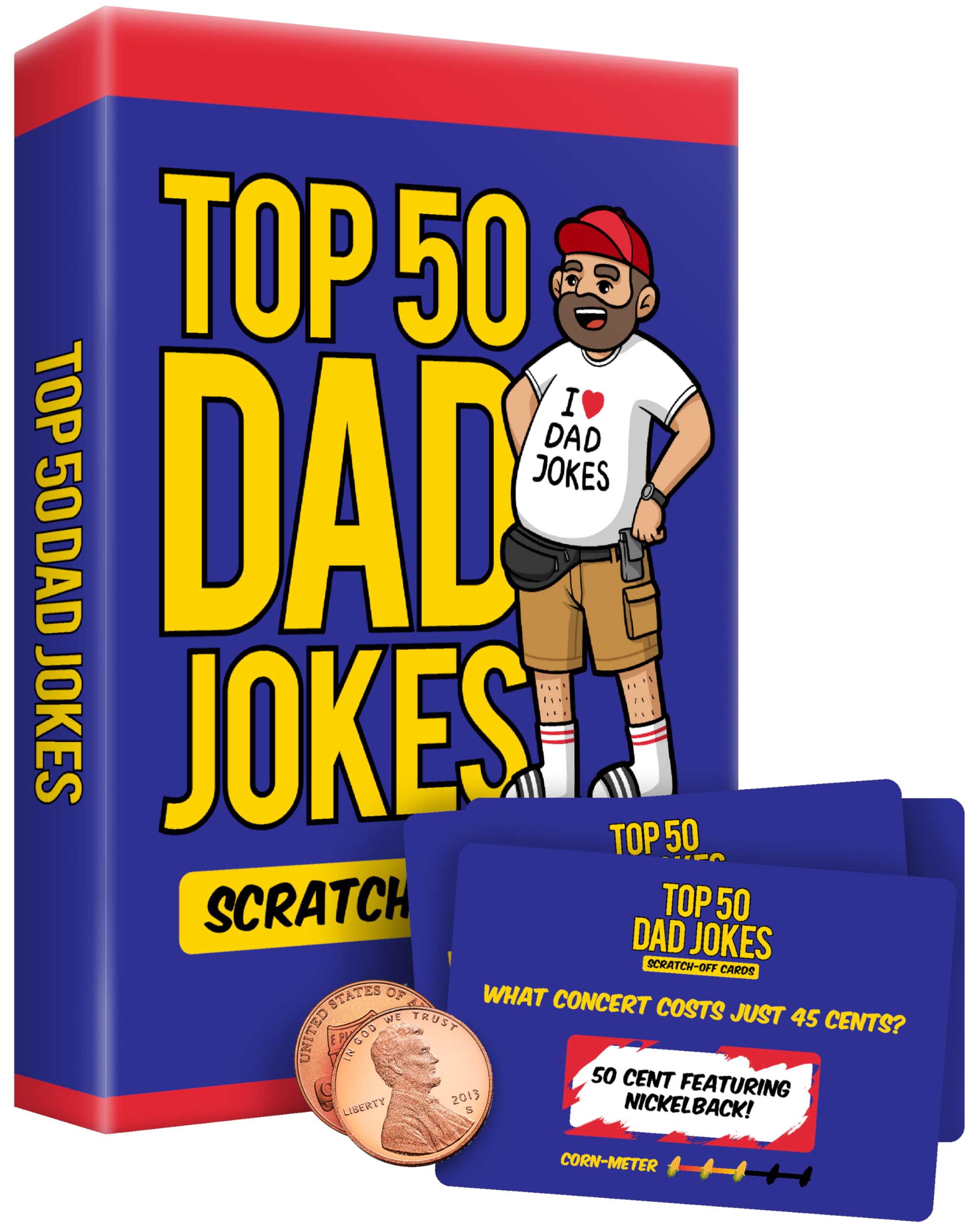 Palettes and Prints box of Dad Jokes scratch-off cards, gift-ready for Father's Day.