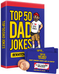 Palettes and Prints box of Dad Jokes scratch-off cards, gift-ready for Father's Day.