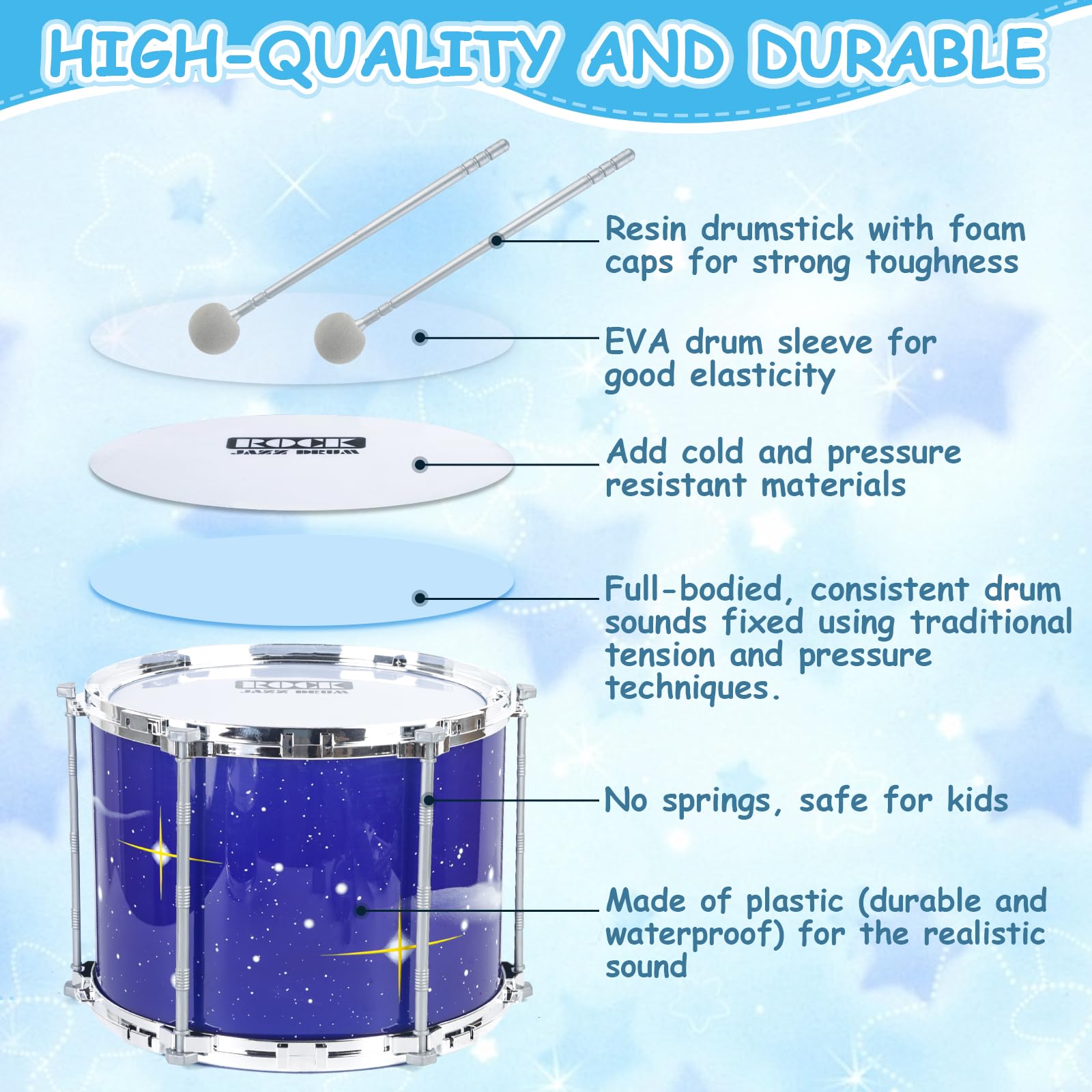 PaLeyFer drum kit with easy assembly instructions for shared playtime