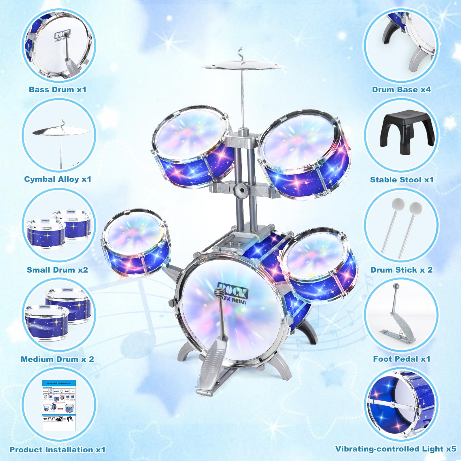 PaLeyFer toddler drum set supports early rhythm and coordination during play
