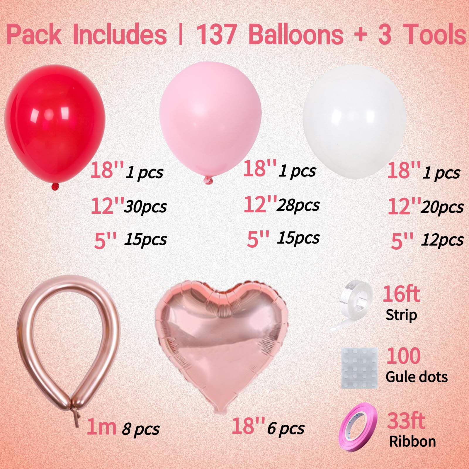 Palitigo 18-inch matte balloons provide bold visual impact for arches and garlands.