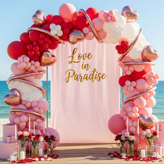 Palitigo rose gold heart foil balloons add elegant accents for weddings or anniversaries.