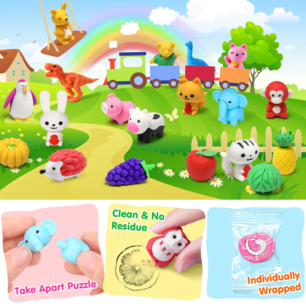 Palmatte mini animal eraser banana design, perfect party favor gifts.