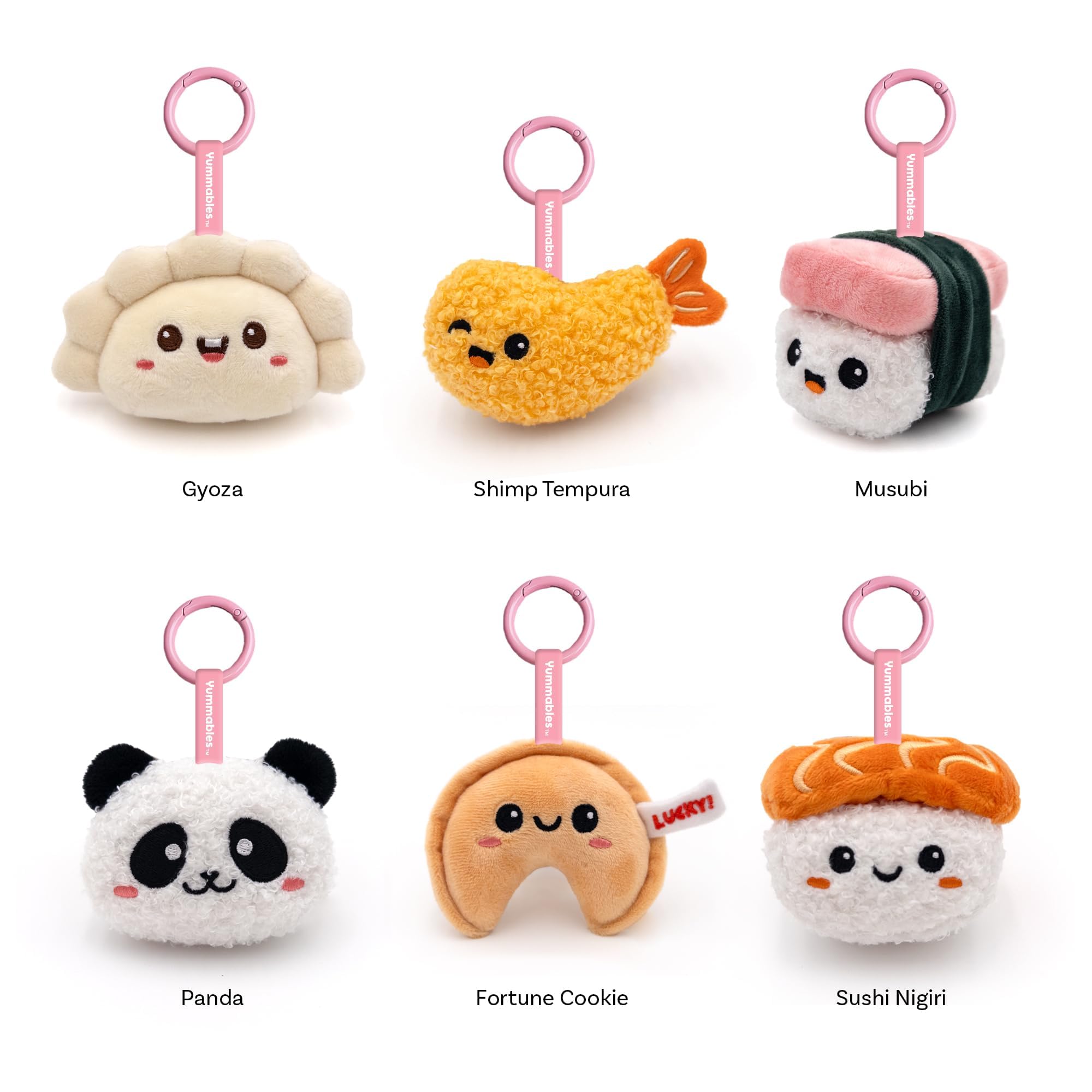 Pals & Co Bento Besties salmon sushi nigiri plushie, perfect for tagging backpacks.
