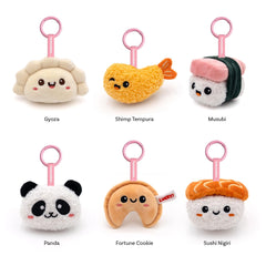 Pals & Co Bento Besties salmon sushi nigiri plushie, perfect for tagging backpacks.