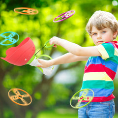 Pamexin outdoor game in action with kids chasing discs and laughing