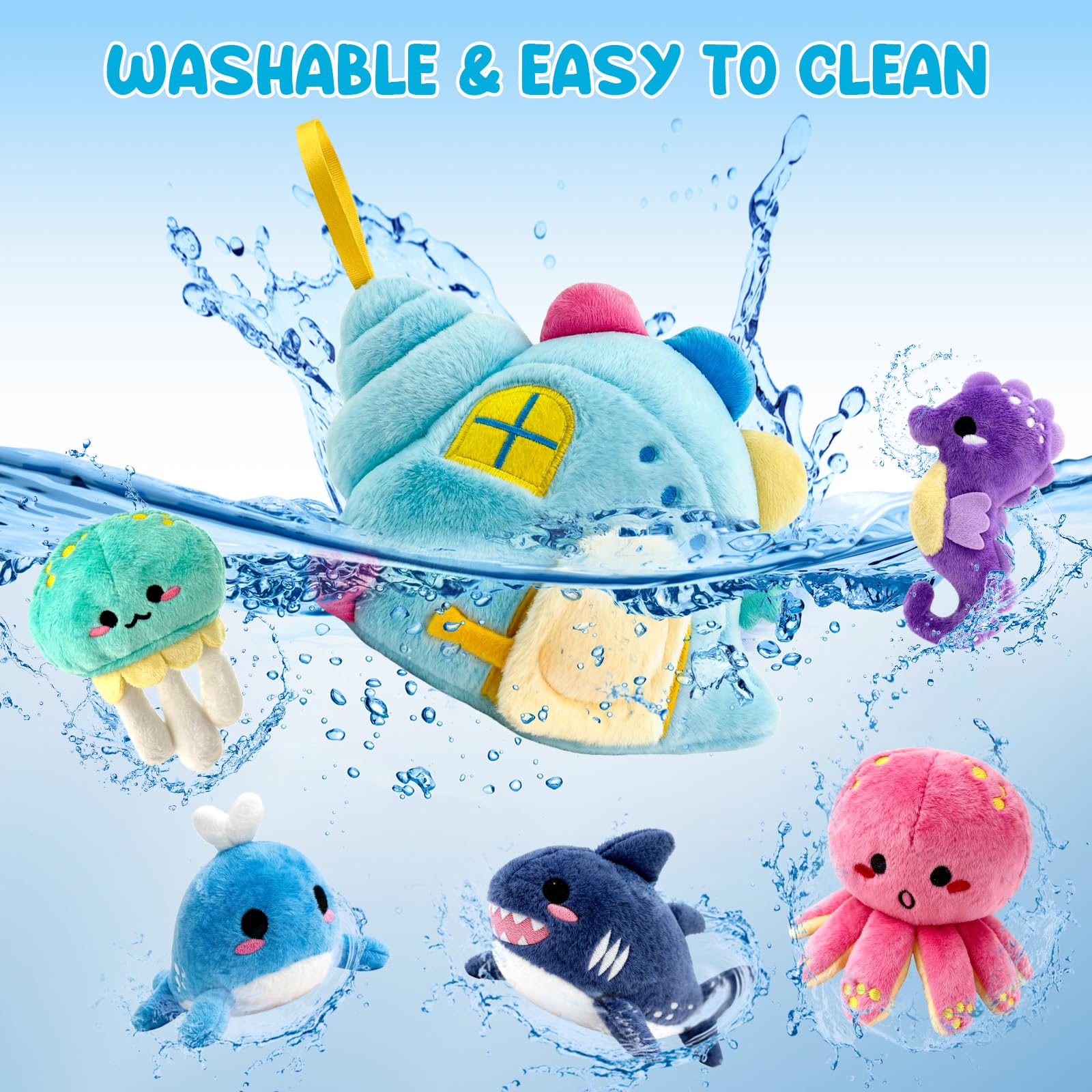 Pamexin ocean jellyfish toy aids visual tracking with gentle motion.