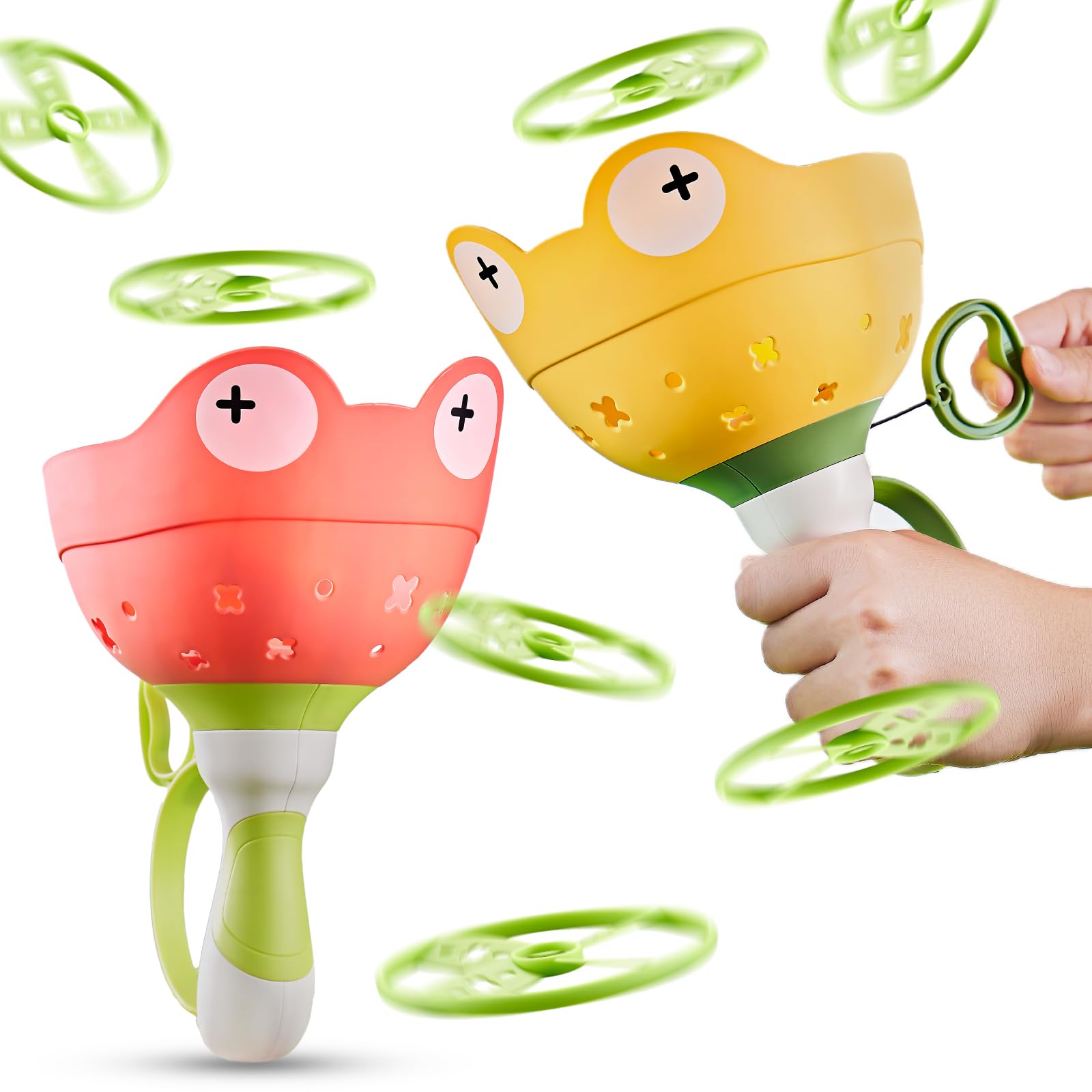Pamexin outside disc game with 24 discs and frog launcher promotes active outdoor fun.