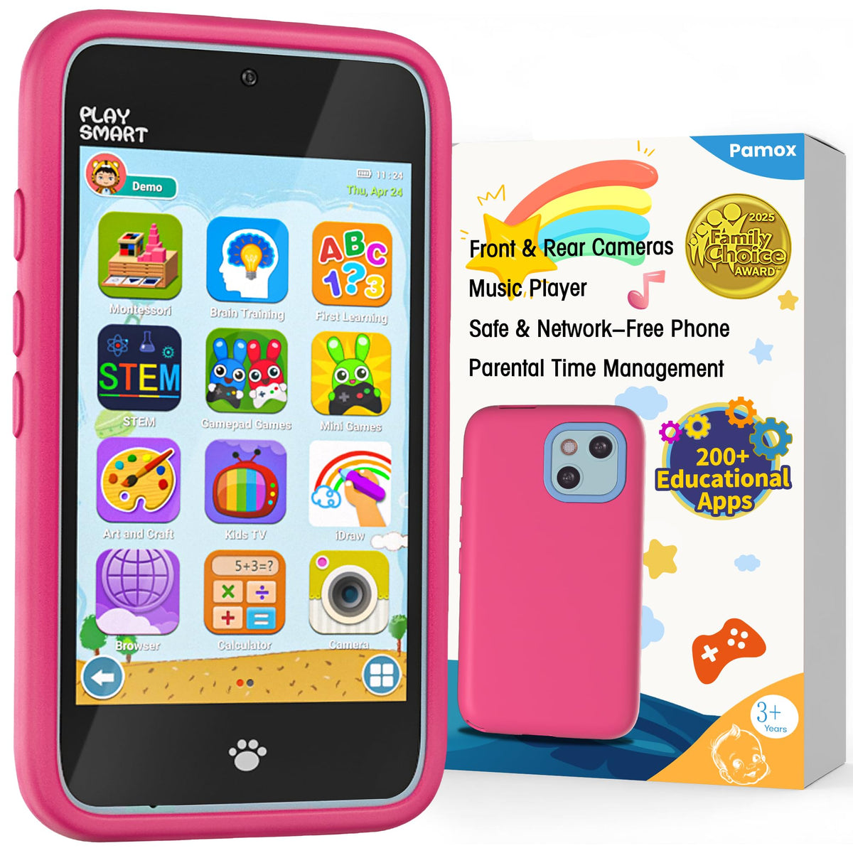 PAMOX Kids Toy Phones with extensive education library for curious learners