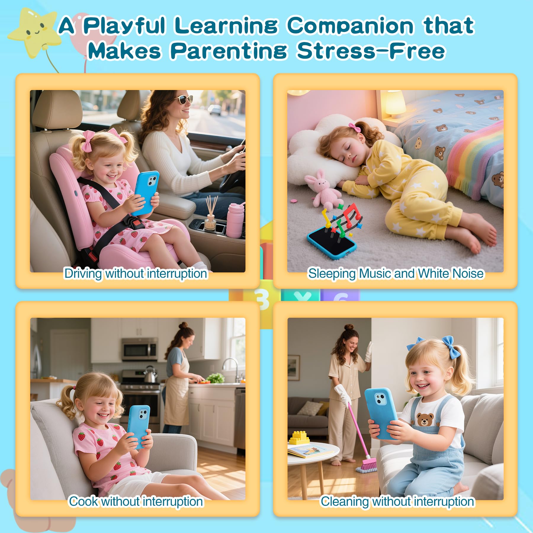 Pamox Kids Toy Phones silicone shock-absorbing case protects against drops