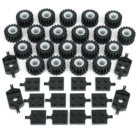 Pamvava 56-piece tires wheels axles set for versatile brick builds