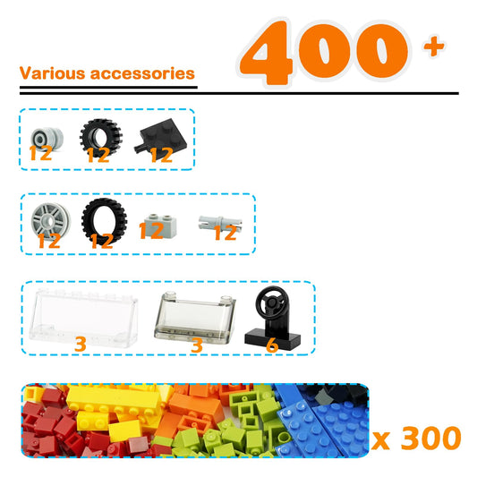 Pamvava car parts kit includes 102 steering wheels for realistic vehicle assemblies