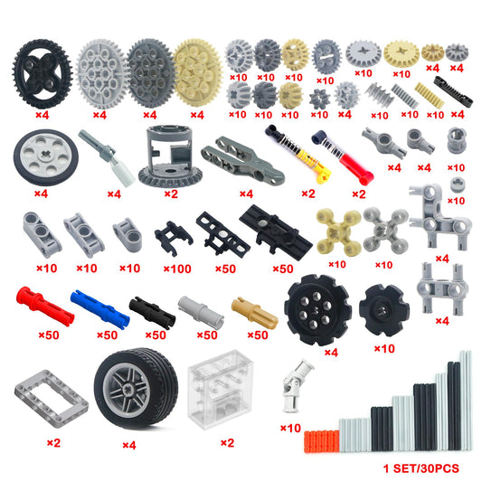 Pamvava motor-gears-kit enabling dynamic toy vehicle experiments.