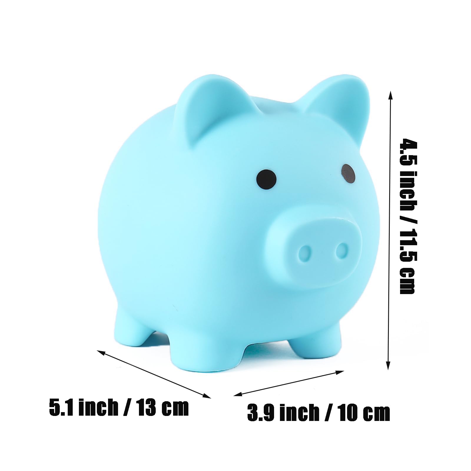 PandaEar piggy bank blue bottom cap close-up demonstrates reusable savings.