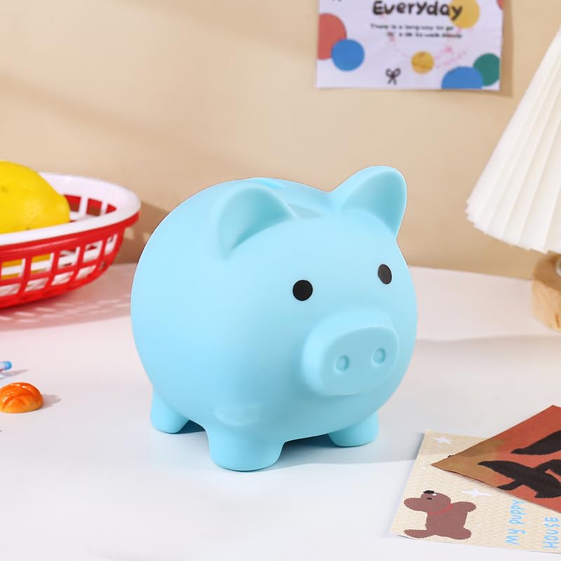 PandaEar piggy bank blue compact size fits little hands for portable savings.