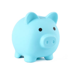 PandaEar piggy bank blue front view showing durable, kid-friendly savings.