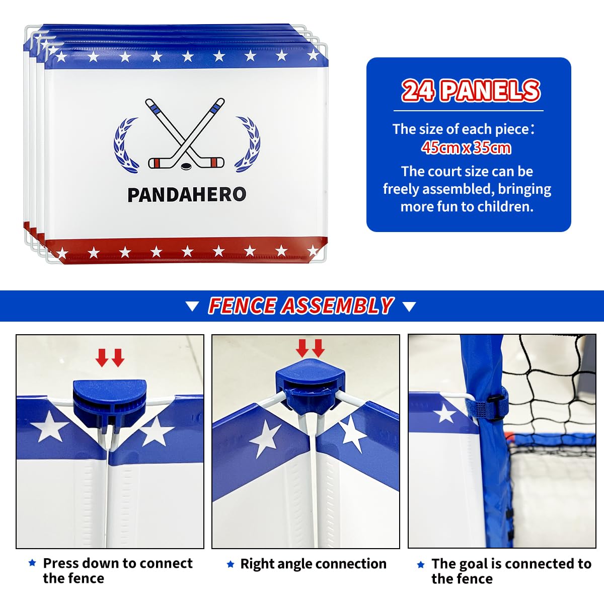 Pandahero knee hockey rink set sticks and balls for beginners