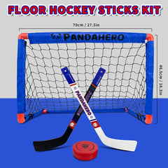 Pandahero knee hockey rink set with two nets in action