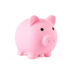 PandaEar Piggy Bank pink front view shows durable, shatterproof design for kids.