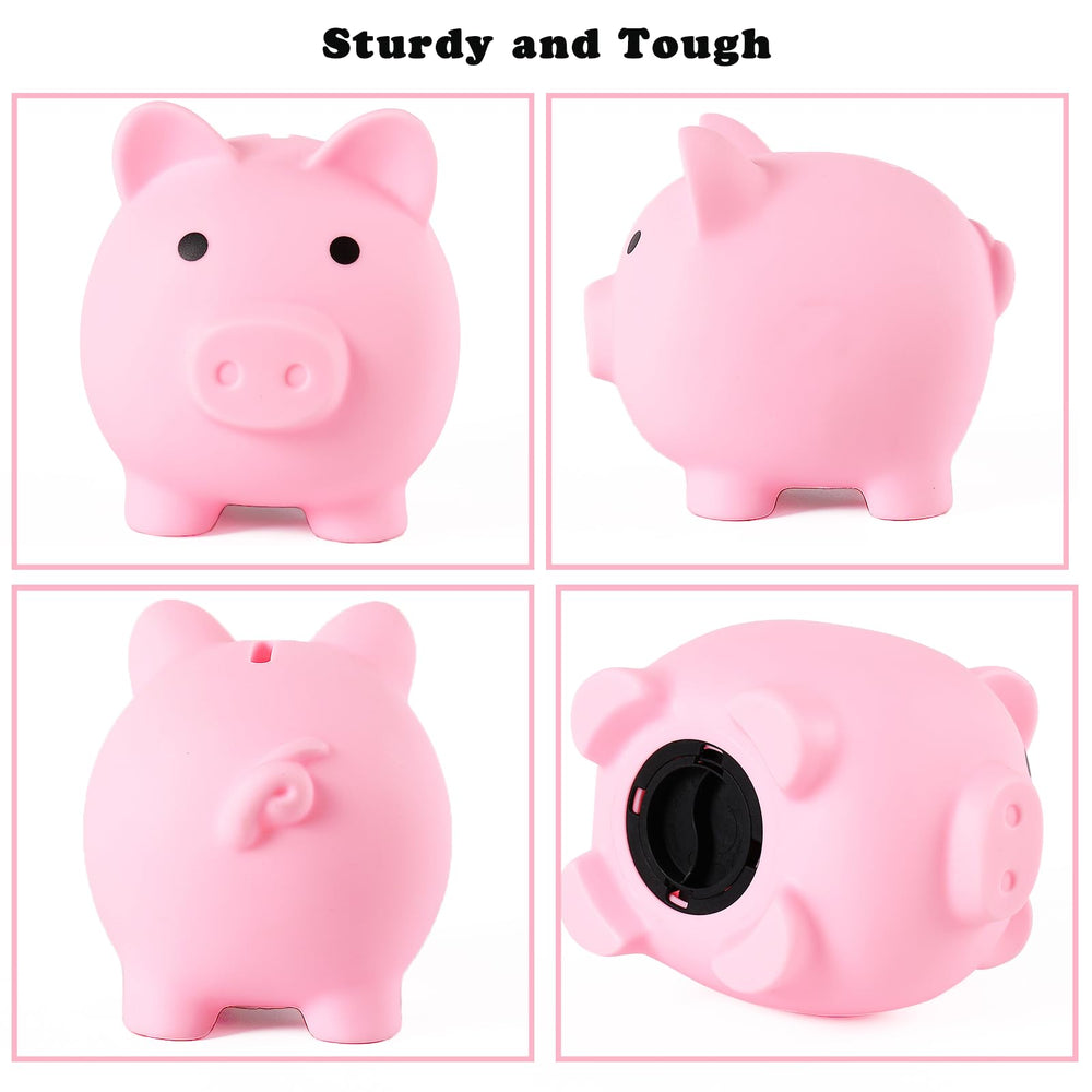 PandaEar Piggy Bank pink open-cap demonstrates simple withdrawal for kids.