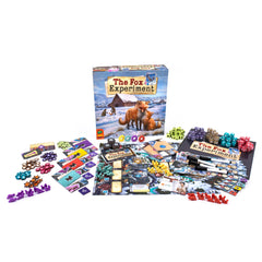 Pandasaurus Games The Fox Experiment shows pups and cards driving evolution.