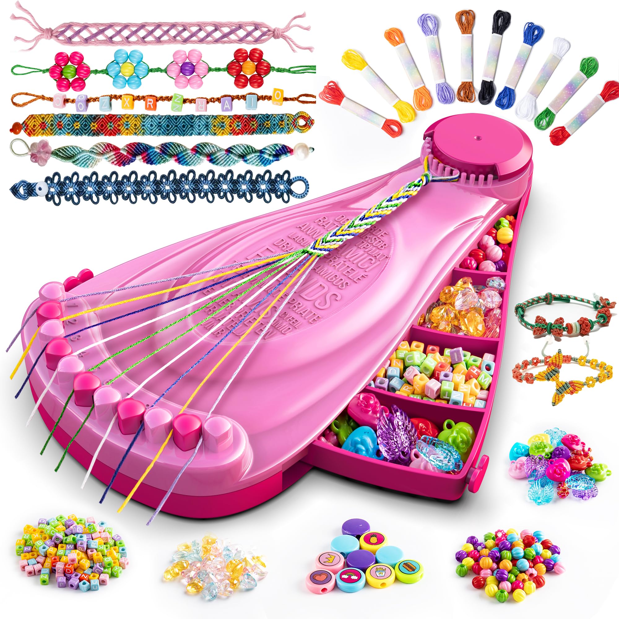 P&amp;C friendship bracelet kit with clip-slot loom for easy at-home crafting