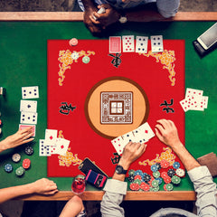 Panelee Mahjong mat red roll storage shows convenient packing after play
