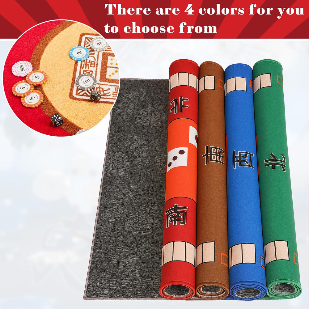 Panelee Mahjong mat red top view emphasizes bold color for lively game sessions