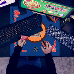 Panelee Mahjong mat two mats setup illustrating full table coverage for multiplayer games