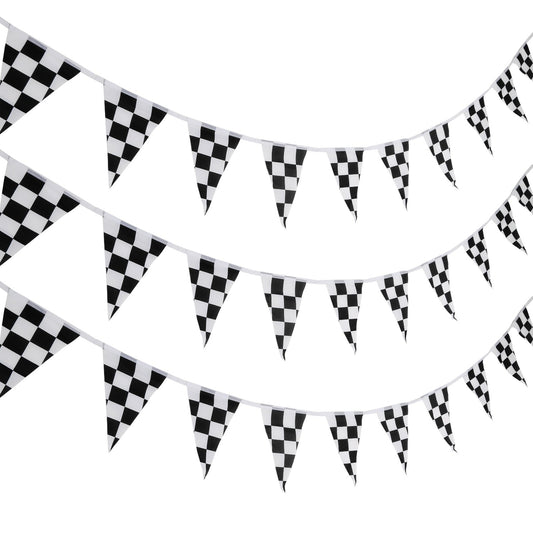 Pangda 10m checkered pennant banner for indoor or outdoor race party decor.