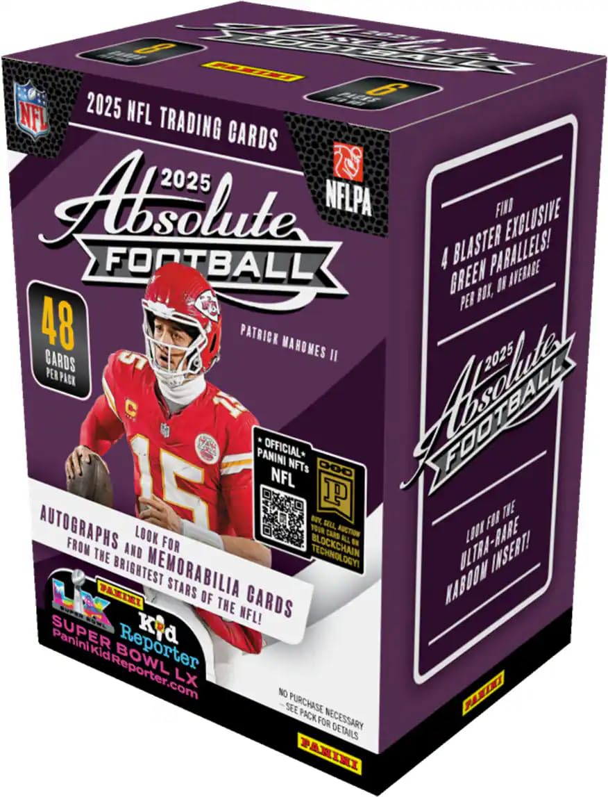 Panini Absolute Football 2025–26 blaster box packaging with retail-exclusive inserts for collectors