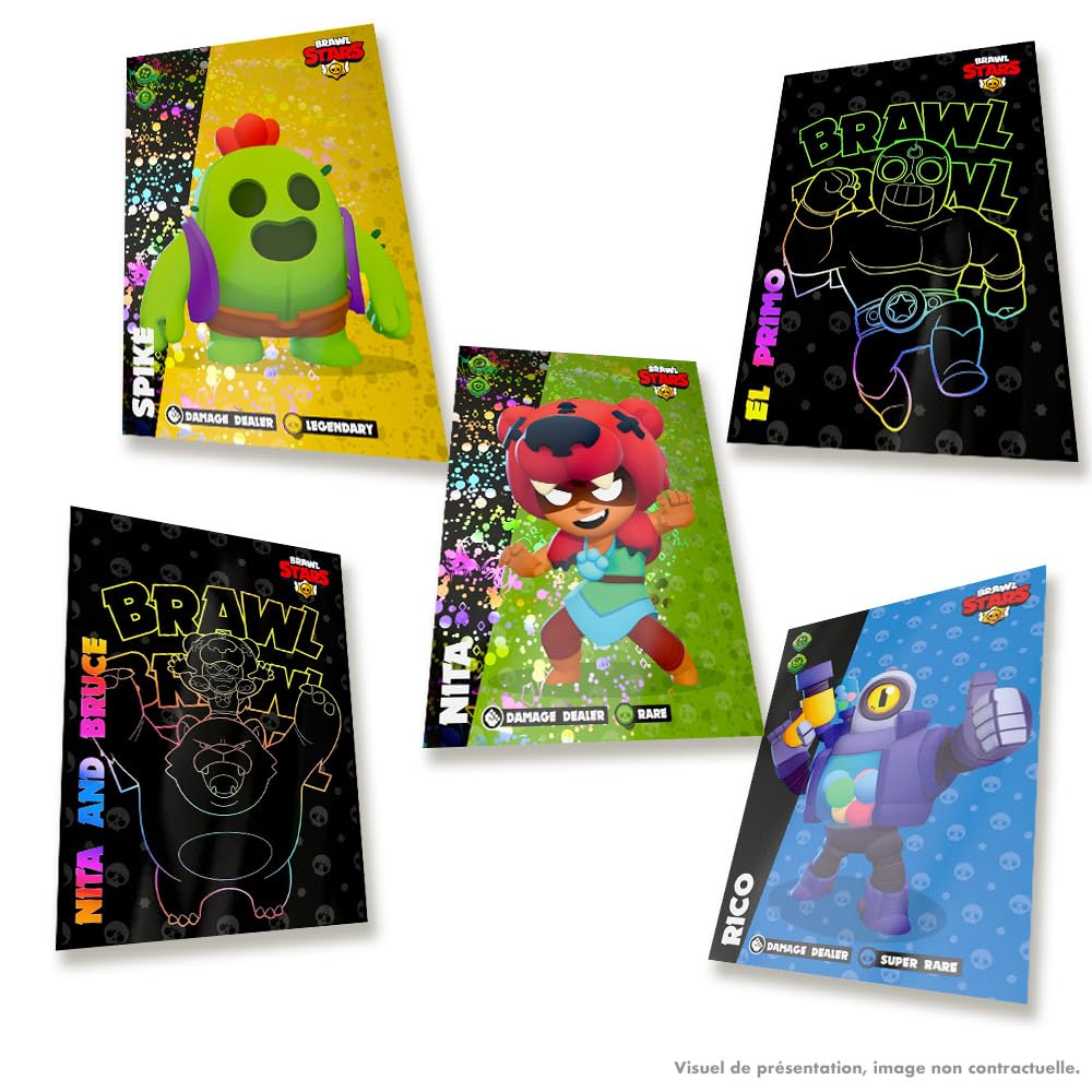 Panini Brawl Stars trading cards pack of six, perfect for quick booster opens.
