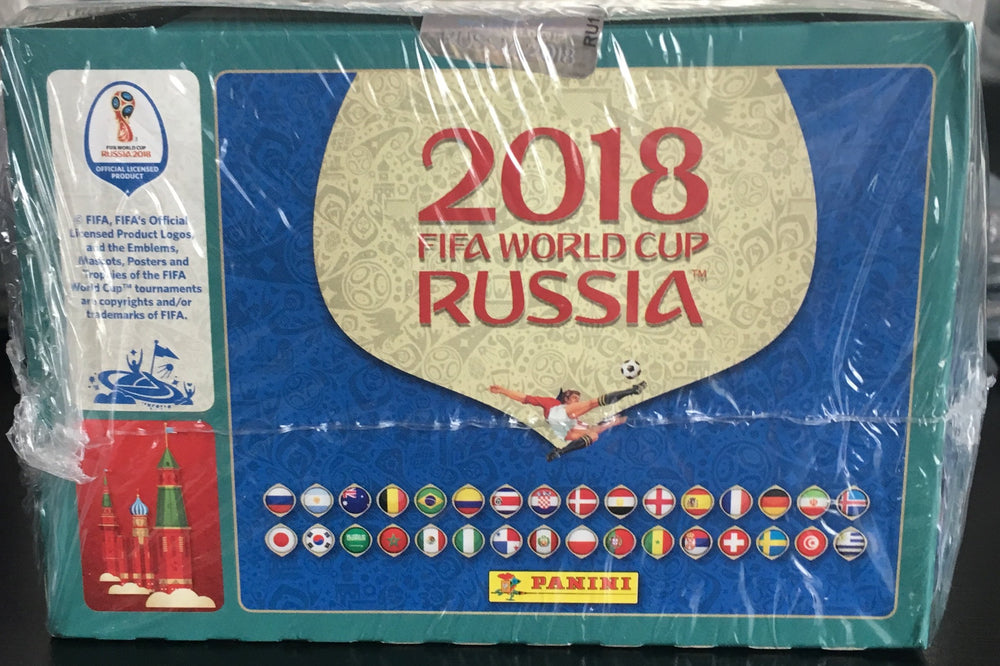 Panini Russia 2018 World Cup sticker box durable materials ready for display or gifting.