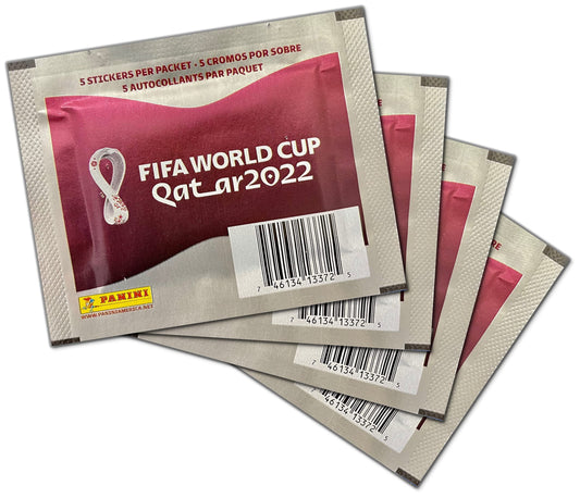 Panini World Cup Qatar 2022 sticker box sealed, ideal for trading with friends.