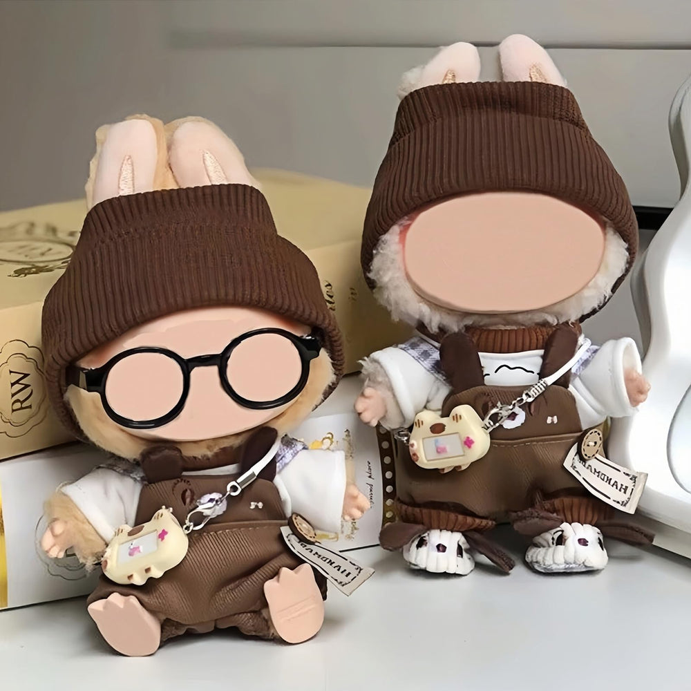 PanniOhye brown knit hat for 17cm dolls adds cozy, adjustable fit.