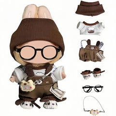PanniOhye 6-piece 17cm doll outfit featuring puppy-design overalls for creative play.